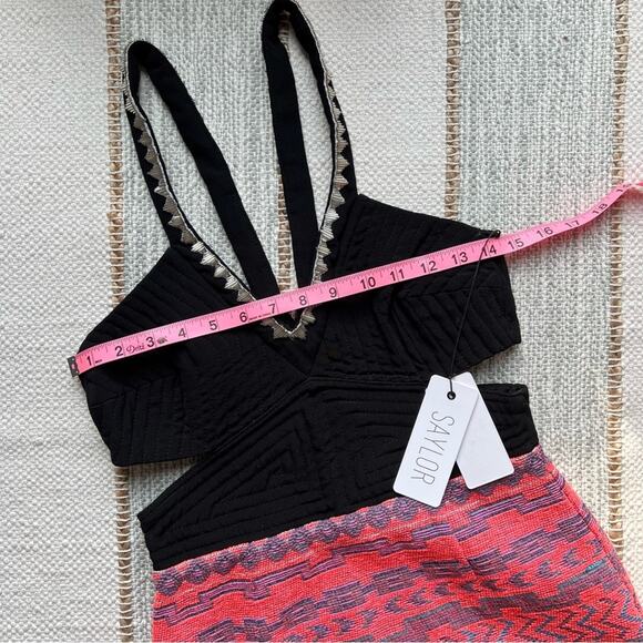 Saylor Black Coral Embellished Sleeveless Mini Dress Women’s Size Small - Picture 9 of 11